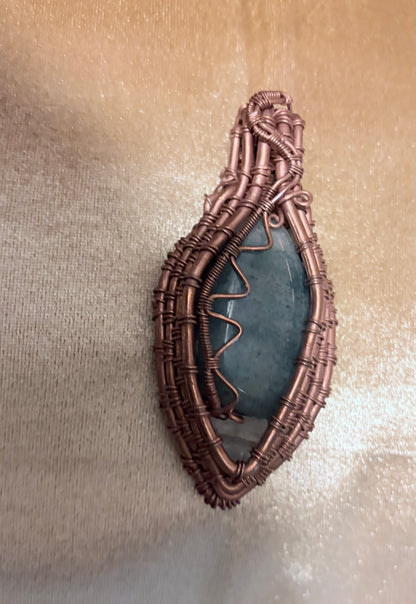 custom-Made Wire-Wrapped Copper Pendant