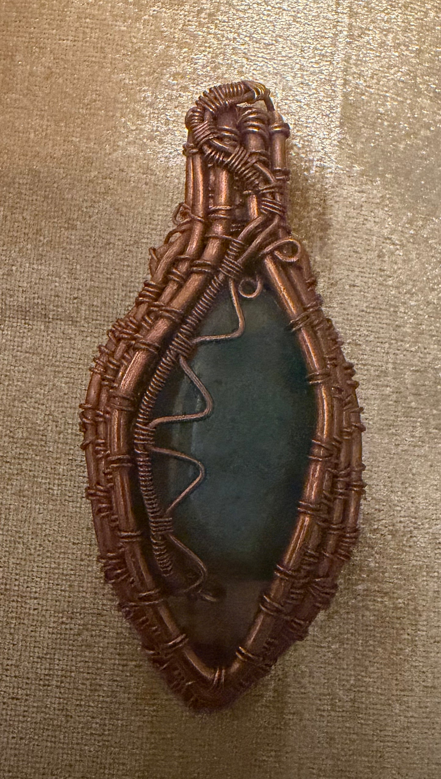custom-Made Wire-Wrapped Copper Pendant