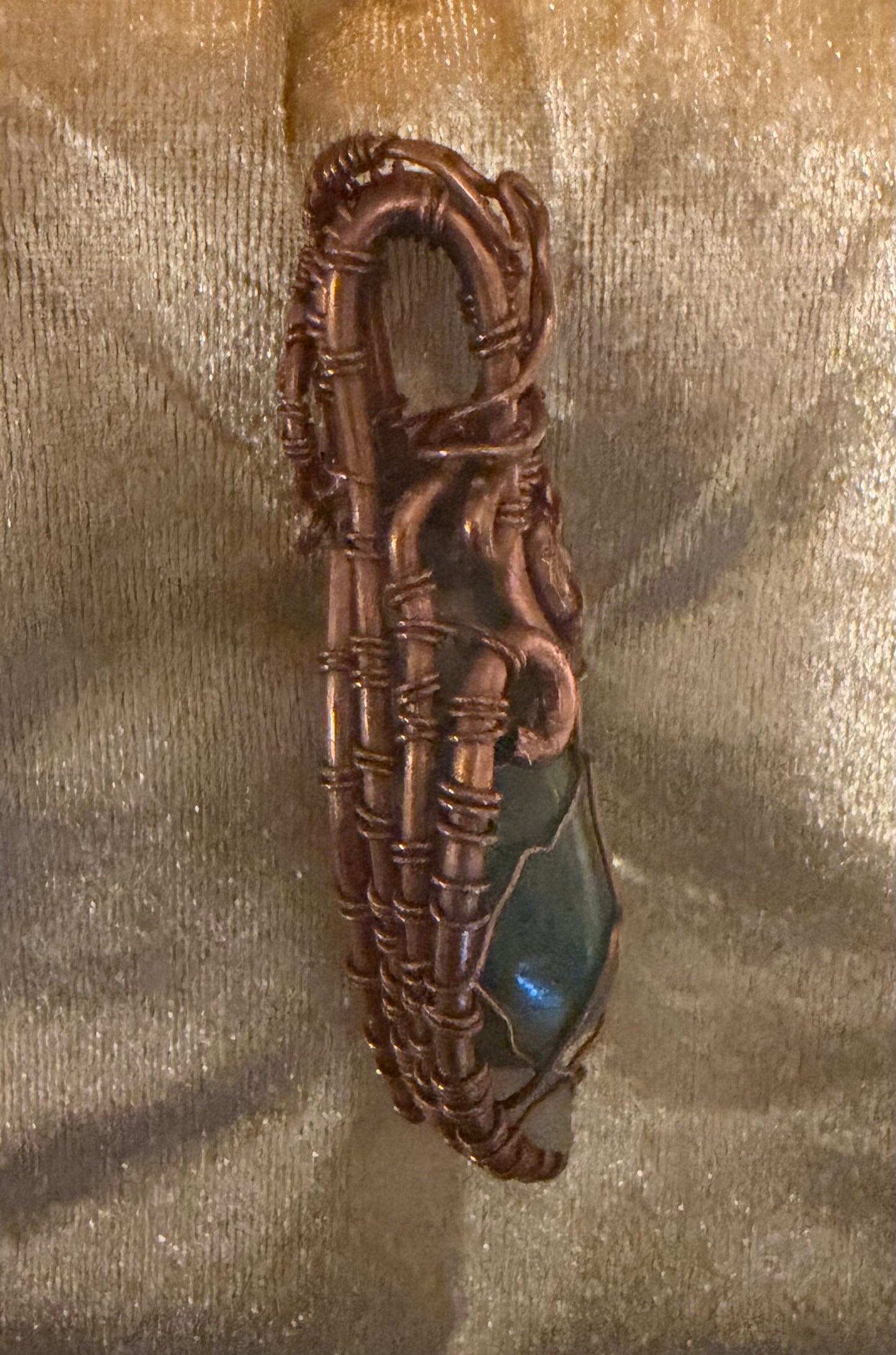 custom-Made Wire-Wrapped Copper Pendant