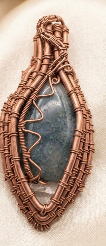 custom-Made Wire-Wrapped Copper Pendant