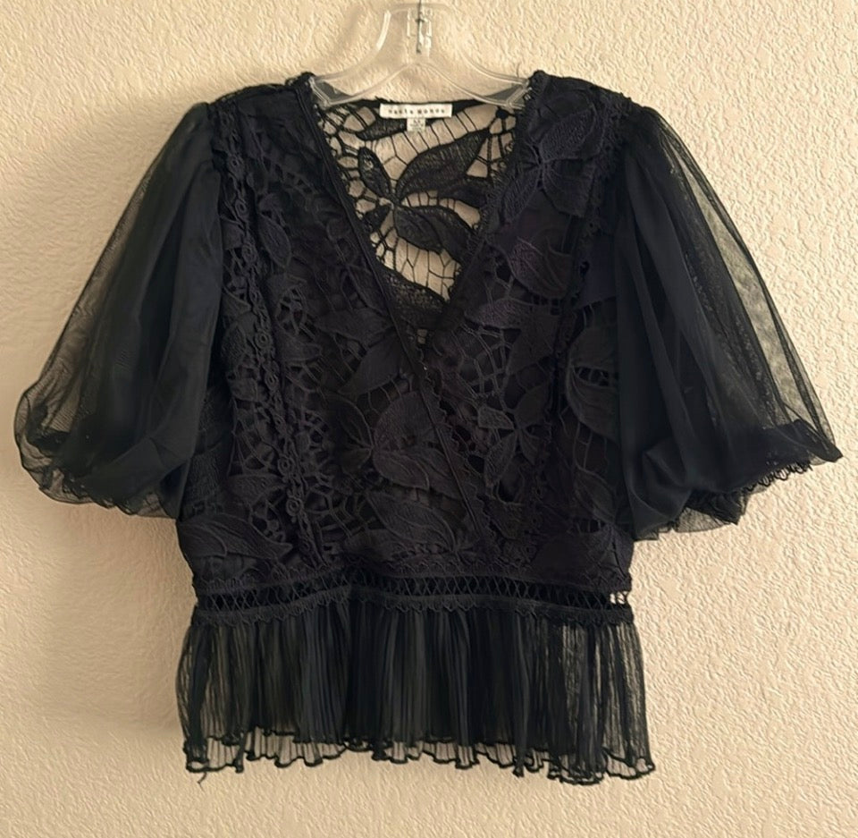 Haute Monde Black Lace Blouse