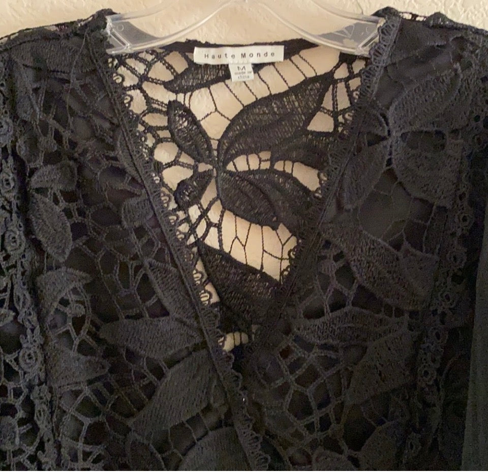 Haute Monde Black Lace Blouse